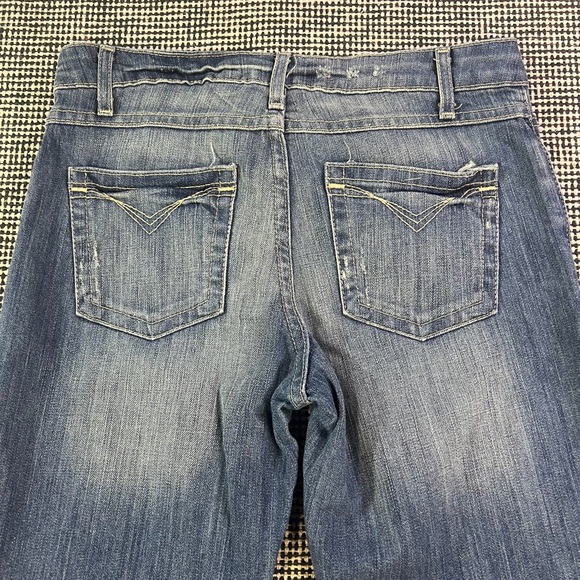 Harley-Davidson Women's Blue Jeans Size 24 Medium Wash Cuffed Denim Pants Biker - Picture 9 of 10